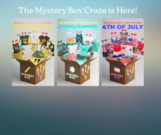mystery boxes for back to school, summer/spring and 4th of july