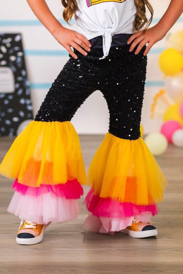 "Miss Always Write" Sequin Bell Bottom Set | Sparkle in Pink