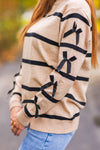 Mom & Me - Striped Bow Sweater & Denim Pant Set