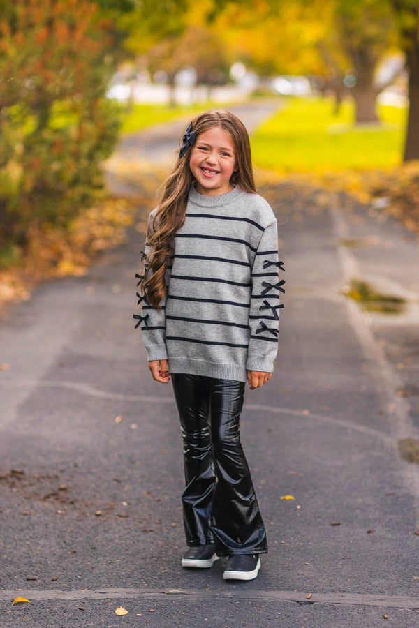 Mom & Me - Gray Striped Sweater & Pant Set