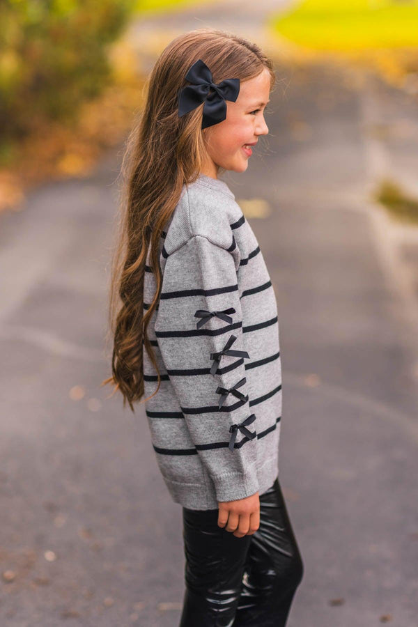 Mom & Me - Gray Striped Sweater & Pant Set
