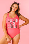 Mom & Me - "Let's Go Girls" One Piece Swimsuit | Sparkle in Pink