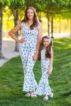 Mom & Me - White & Blue Floral Jumpsuit | Sparkle in Pink