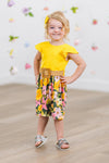 Mustard & Green Floral Dress | Sparkle in Pink