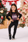 Mom & Me - "Let's Get Crackin'" Black Top | Sparkle in Pink