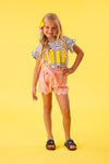 Pink Striped Glitter Pencil Short Set | Sparkle in Pink