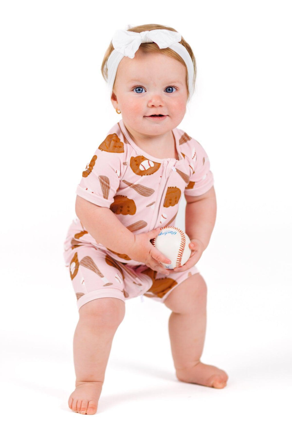 Pink Bamboo Baseball Onesie | Sparkle in Pink