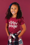 "Tiny Teenager" Burgundy Plaid Skirt Set | Sparkle in Pink