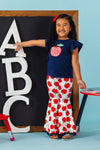 "Welcome Back To School" Apple Bell Bottom Set | Sparkle in Pink