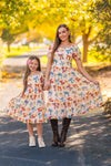 Mom & Me - Peachy Pink Bow Dress