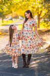 Mom & Me - Peachy Pink Bow Dress