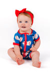 Blue Bamboo Baseball Heart Onesie | Sparkle in Pink