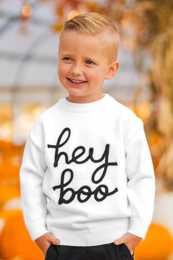 Mom & Kid - "Hey Boo" Sweater | Sparkle in Pink