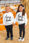 Mom & Kid - "Hey Boo" Sweater | Sparkle in Pink