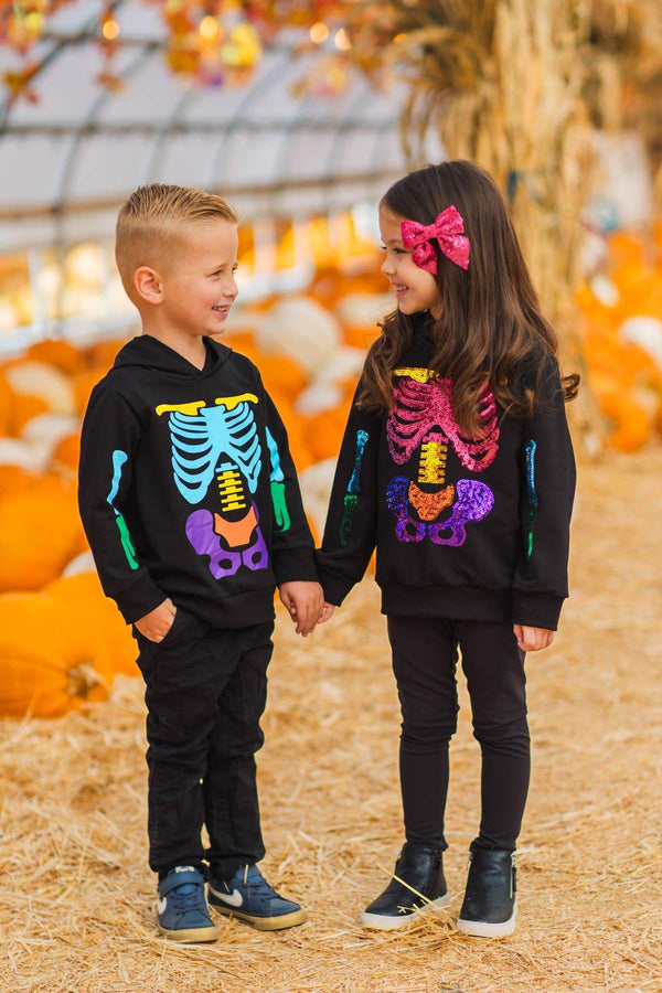 Skeleton Hoodie - Boy Or Girl | Sparkle in Pink