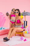 Mom & Me - Hot Pink Leopard Bandeau Bikini - Sparkle in Pink