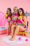 Mom & Me - Hot Pink Leopard Bandeau Bikini - Sparkle in Pink