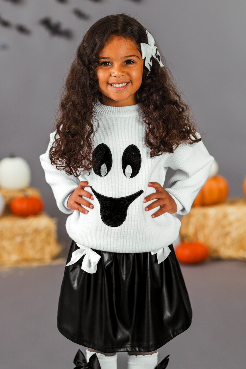 Black & White Ghost Pleather Skirt Set | Sparkle in Pink