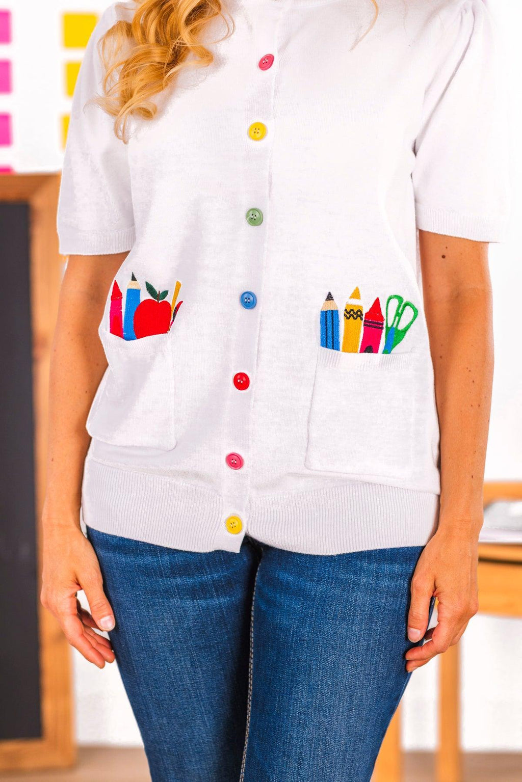 Mom & Me - School Supply Sweater Cardigan | Sparkle in Pink