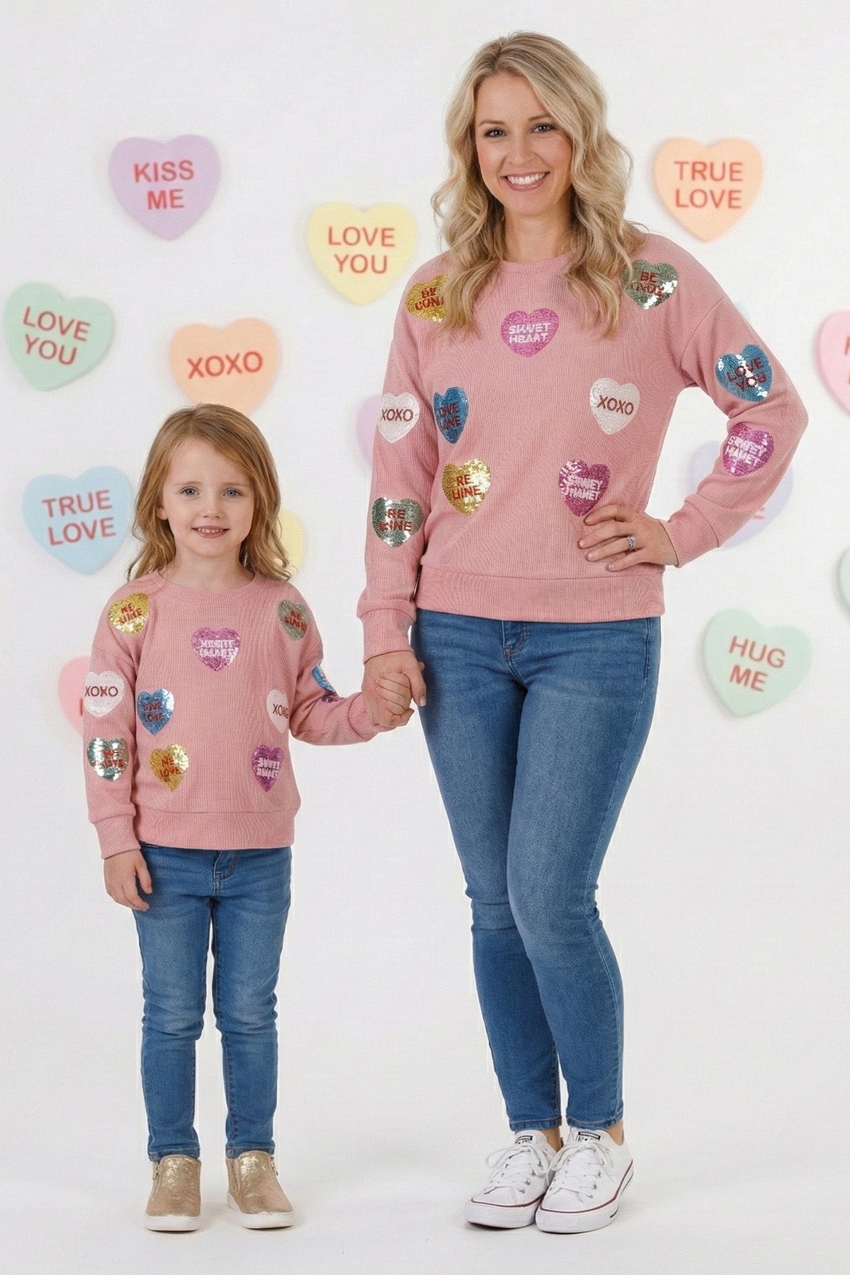Pink Corduroy Sequin Heart Top | Matching Mom & Me Clothing