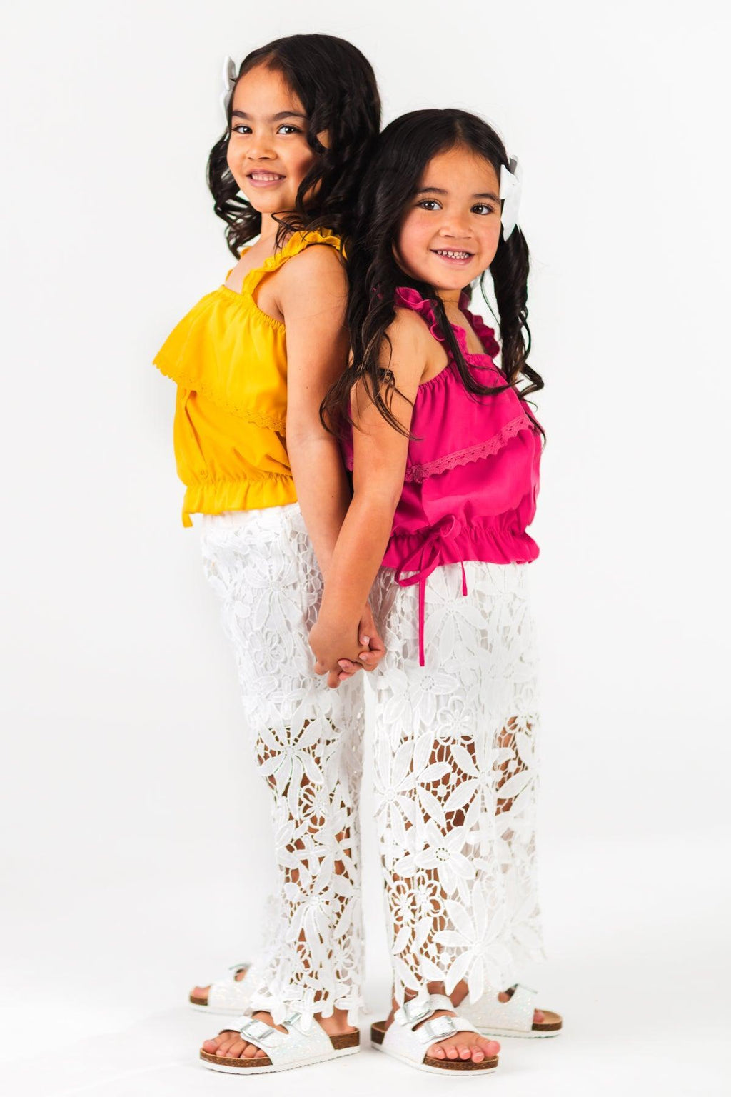 Hot Pink Floral Lace Pant Set | Sparkle in Pink