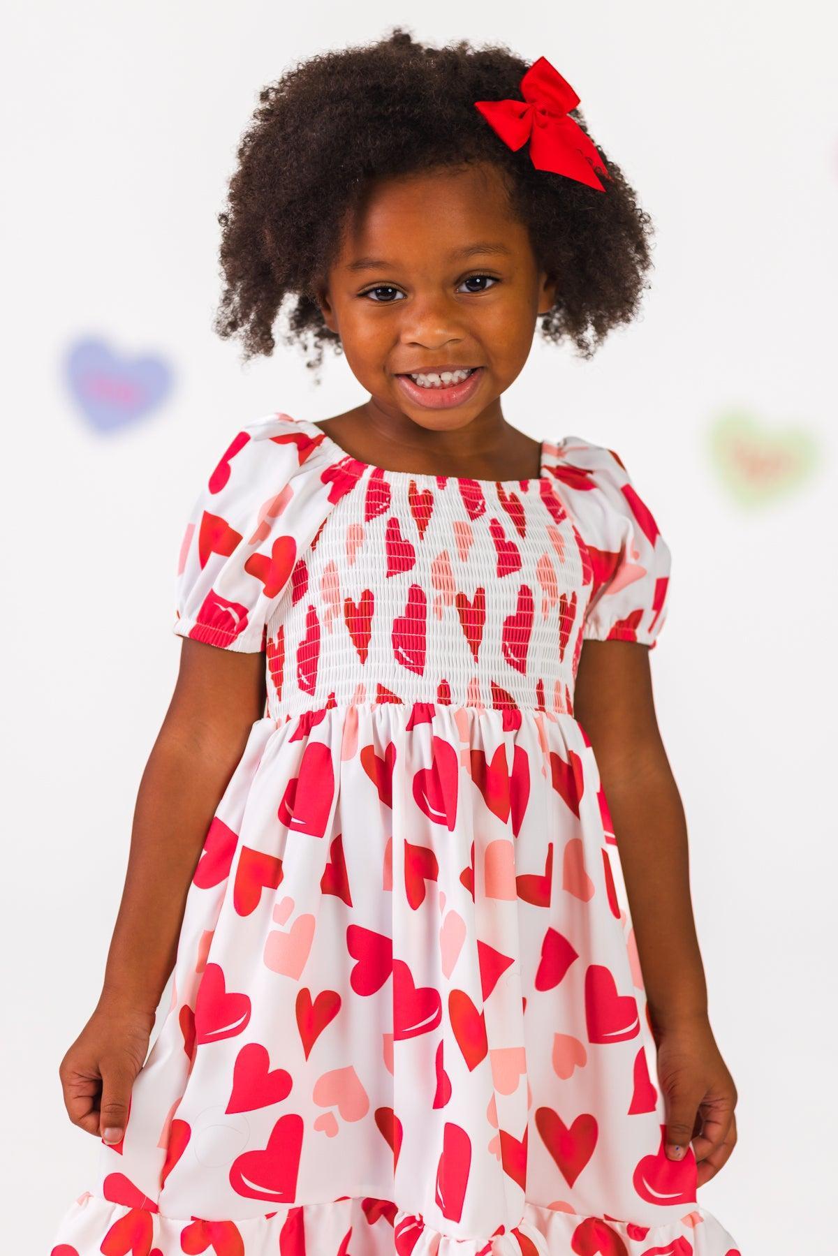 White Heart Ruffle Dress XL-6T White Heart Ruffle Dress XL-6T