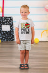 "Pre-K - 3rd Grade Dude" Gray Camo Top | Sparkle in Pink