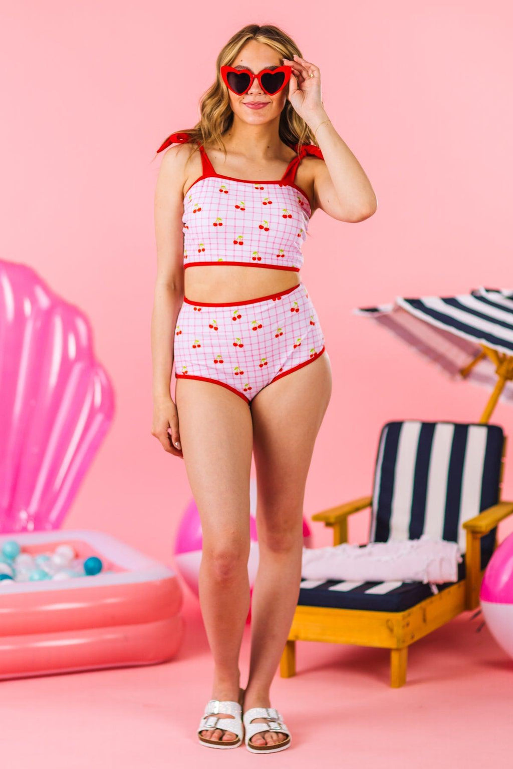 Mom & Me - Pink & Red Cherry Bikini | Sparkle in Pink