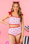 Mom & Me - Pink & Red Cherry Bikini | Sparkle in Pink