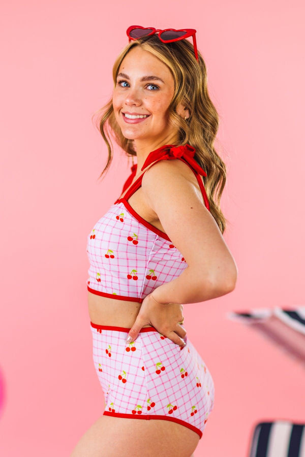 Mom & Me - Pink & Red Cherry Bikini | Sparkle in Pink