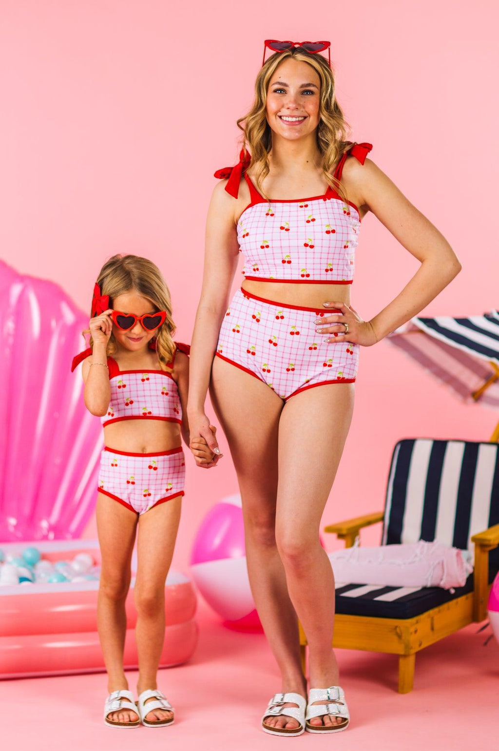 Mom & Me - Pink & Red Cherry Bikini | Sparkle in Pink