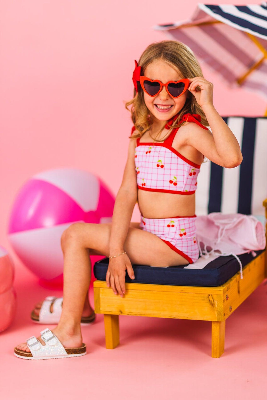 Mom & Me - Pink & Red Cherry Bikini | Sparkle in Pink