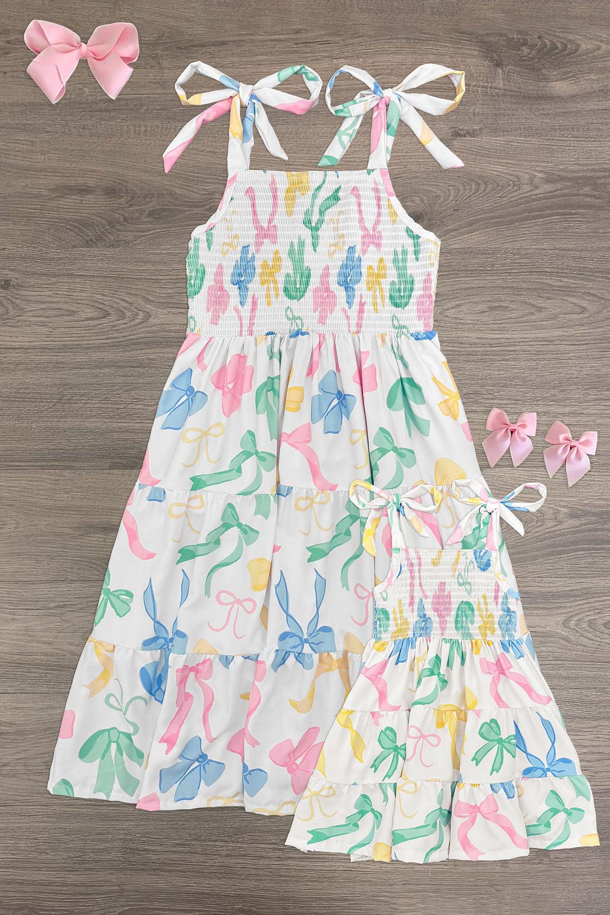 pastel bow dress Lola + The Boys Pastel Ombre Shimmer Bow Dress, 5