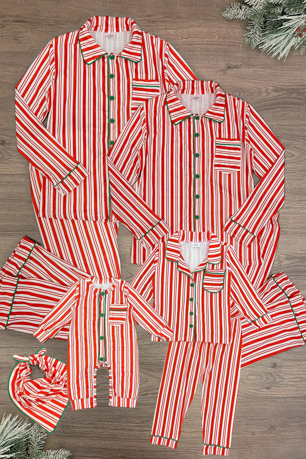 Candy Cane Stripe Family Pajamas Matching Family Pajamas