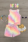 Pastel Sunset Tie Dye Short Set | Sparkle in Pink