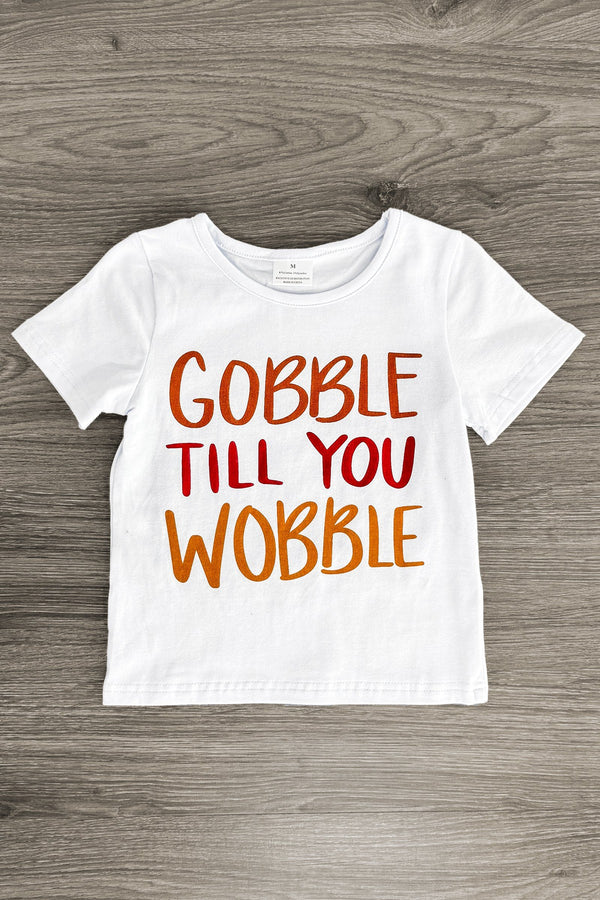 "Gobble Till You Wobble" Cardigan Skirt Set - 3 Piece | Sparkle in Pink