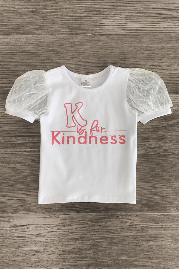"K Is For Kindness" Pink Flannel Skirt Set - Sparkle in Pink