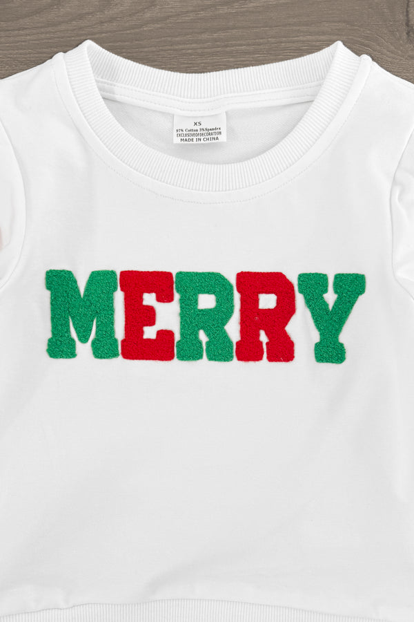 "Merry" Red Velvet Bell Bottom Set | Sparkle in Pink