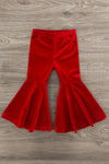 "Merry" Red Velvet Bell Bottom Set | Sparkle in Pink
