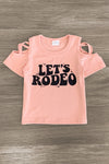 "Let's Rodeo" Sequin Star Denim Short Set | Sparkle in Pink