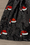 Black Sequin Santa Hat Dress | Sparkle in Pink
