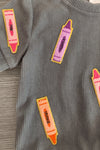 Mom & Me - Gray Corduroy Crayon Top | Sparkle in Pink