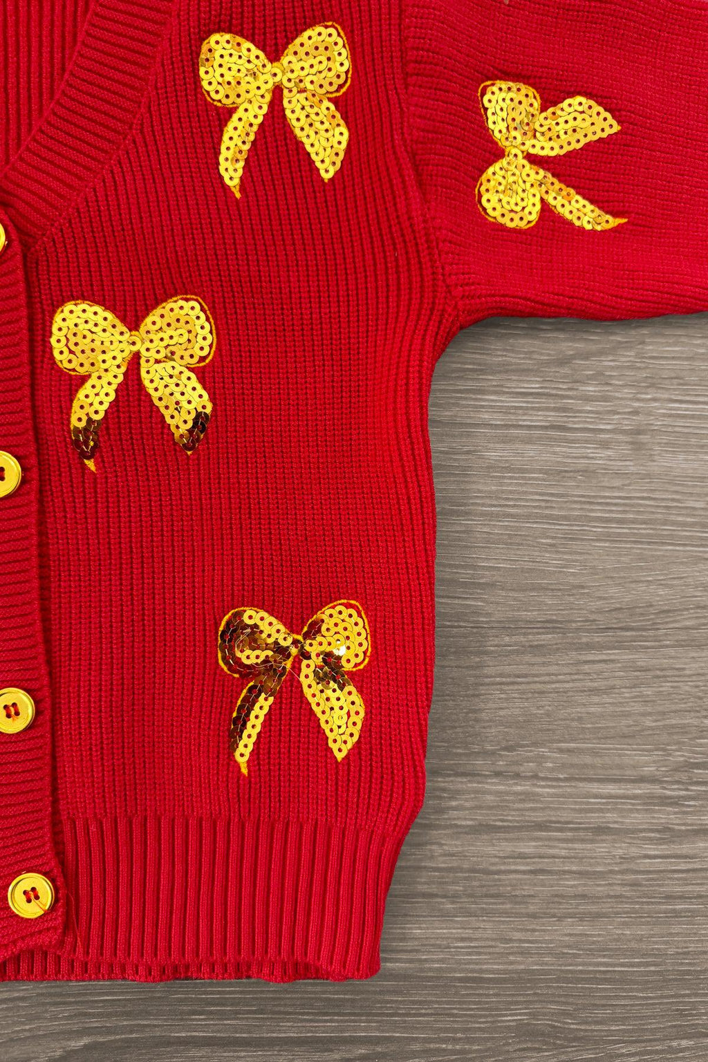 Mom & Me - Red & Gold Bow Sweater Cardigan | Sparkle in Pink