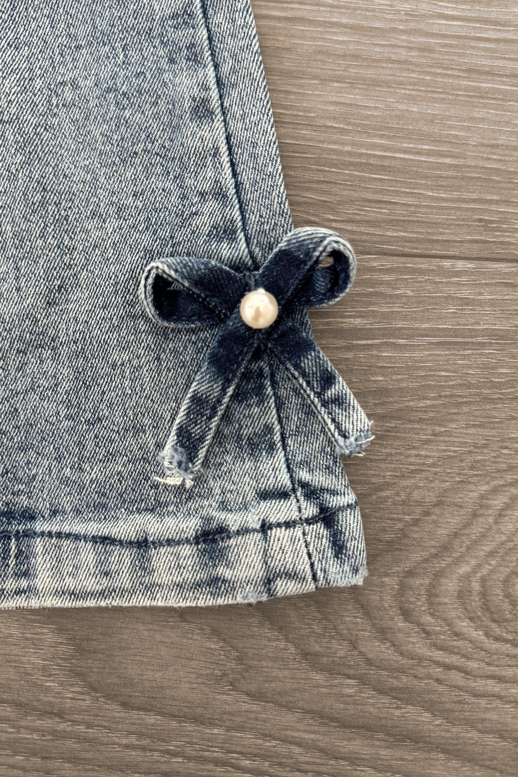 Bows & Pearls Flare Denim Jeans | Sparkle in Pink