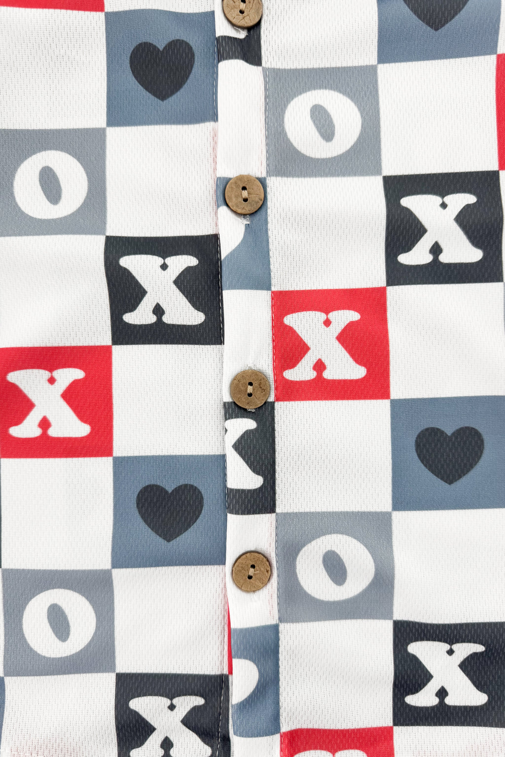 "XOXO" Checkered Button Down | Sparkle in Pink