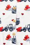 Tractor & Hearts Button Down | Sparkle in Pink