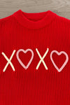 "XOXO" Red Knit Sweater | Sparkle in Pink