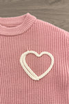 Heart Knit Sweater - Boy or Girl | Sparkle in Pink