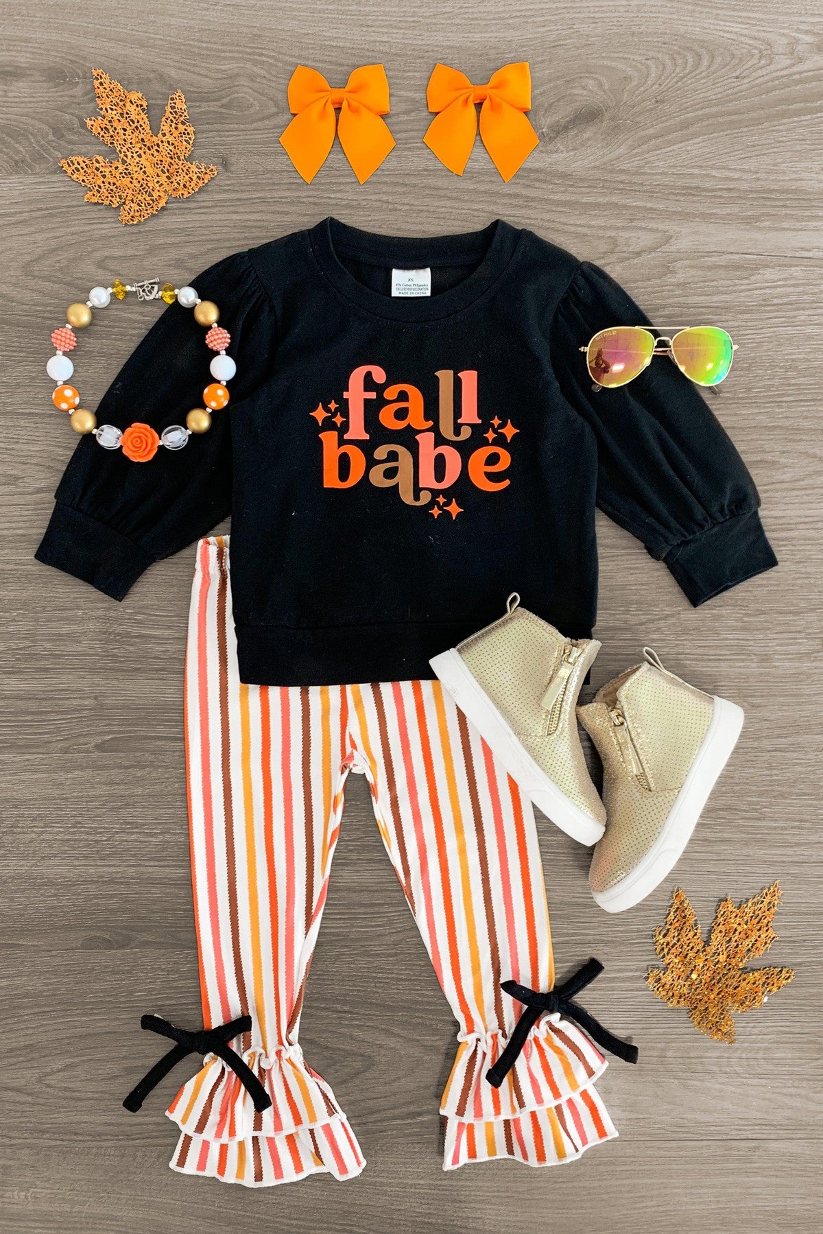 Fall Babe Striped Pant Set