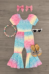 Rainbow Sequin Glitter Print Jumpsuit | Sparkle in Pink